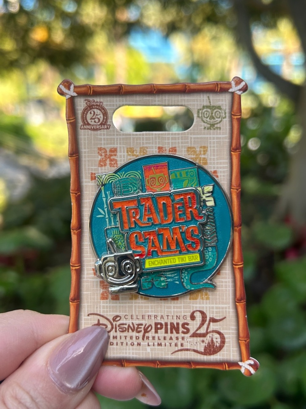 Disney Trader Sam's Enchanted Tiki Bar Pin - Teal & Orange